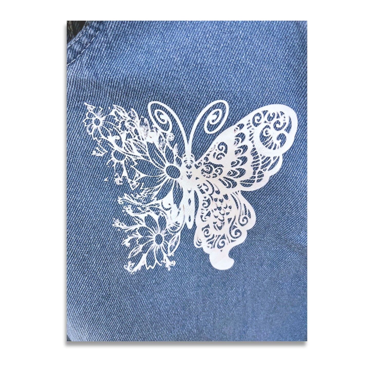 Mandala Butterfly Wide Leg Jeans