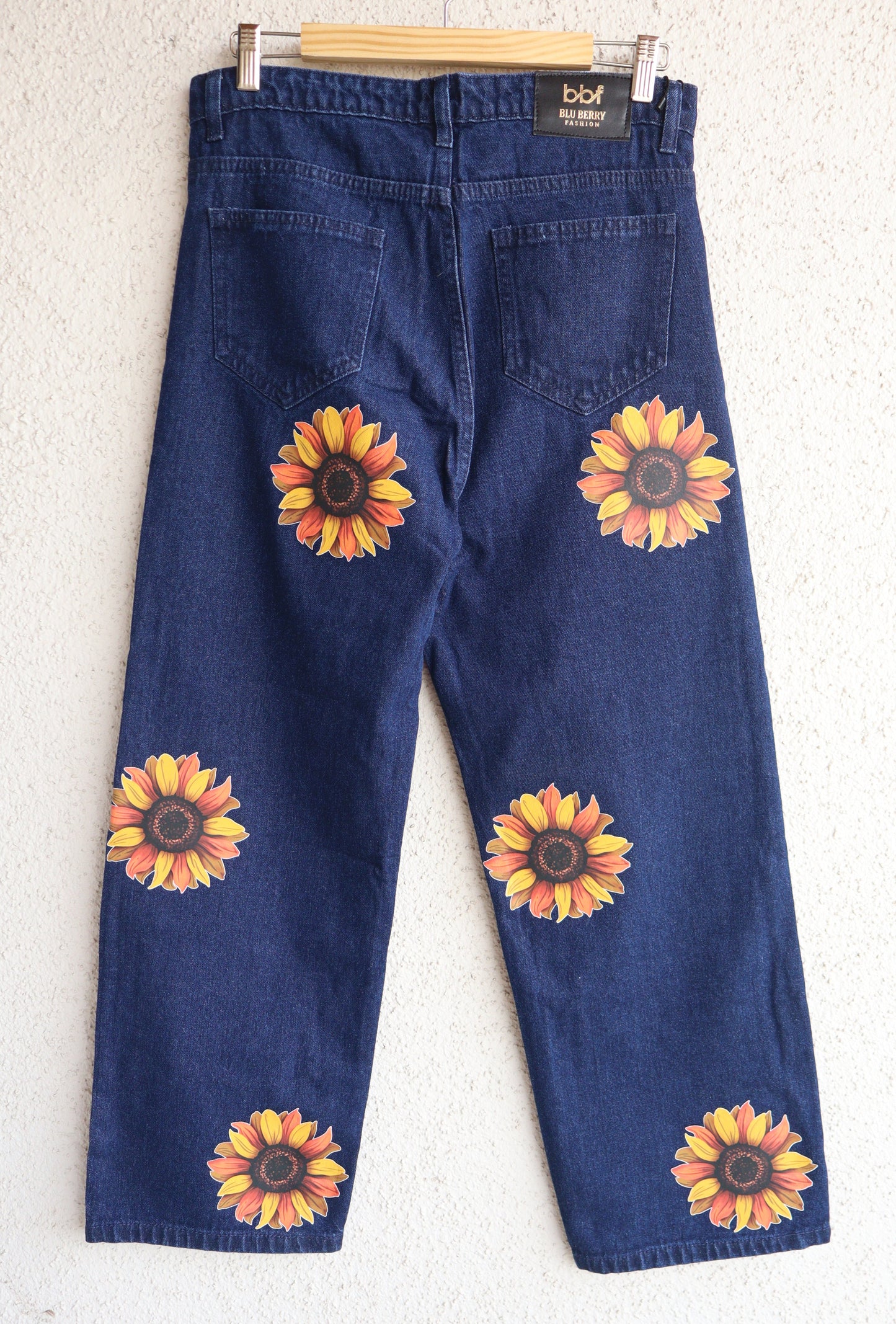 Trendy Sunflower Wide Leg Jeans