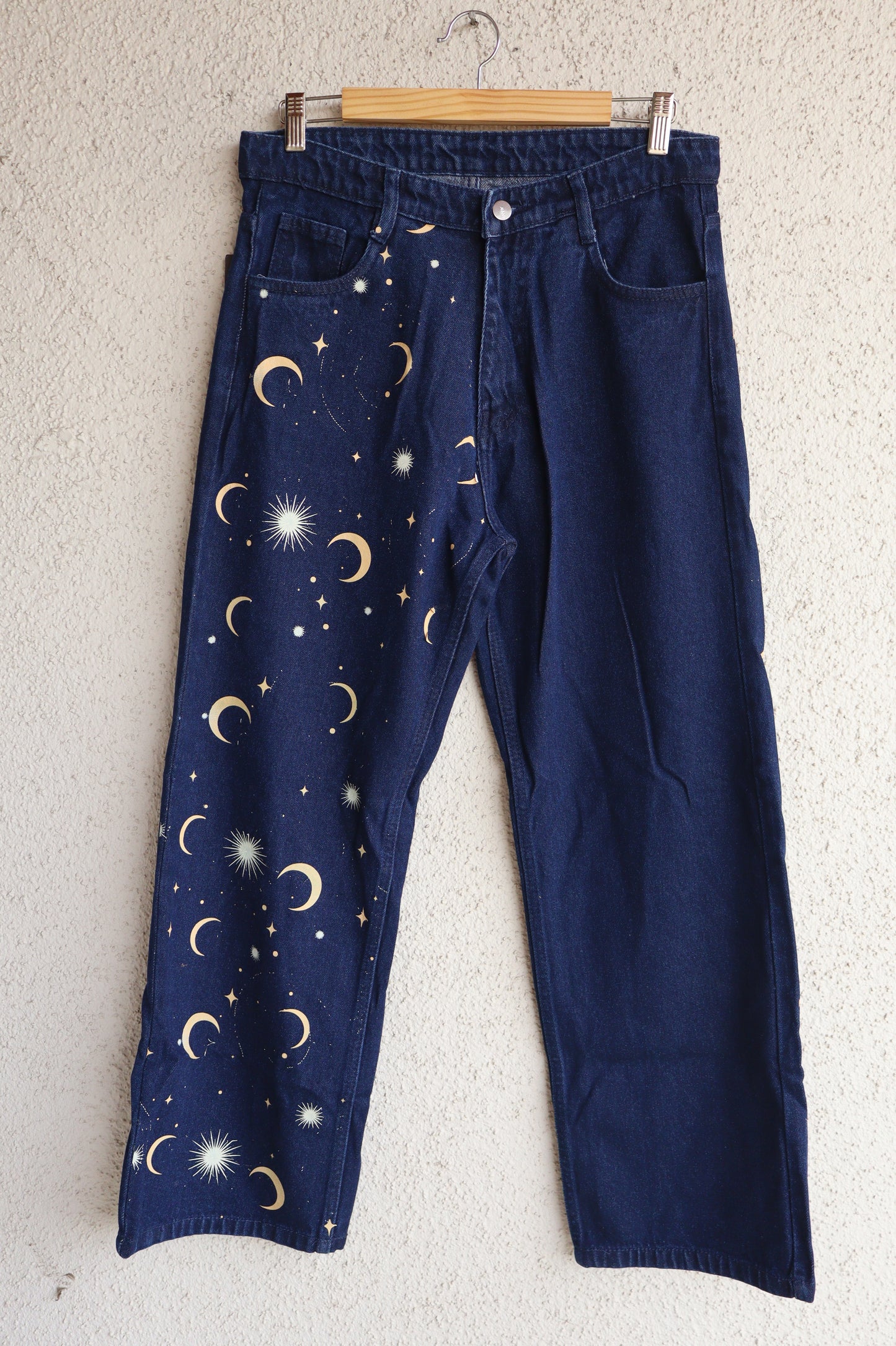 Celestial Night Sky Printed Denim Jeans
