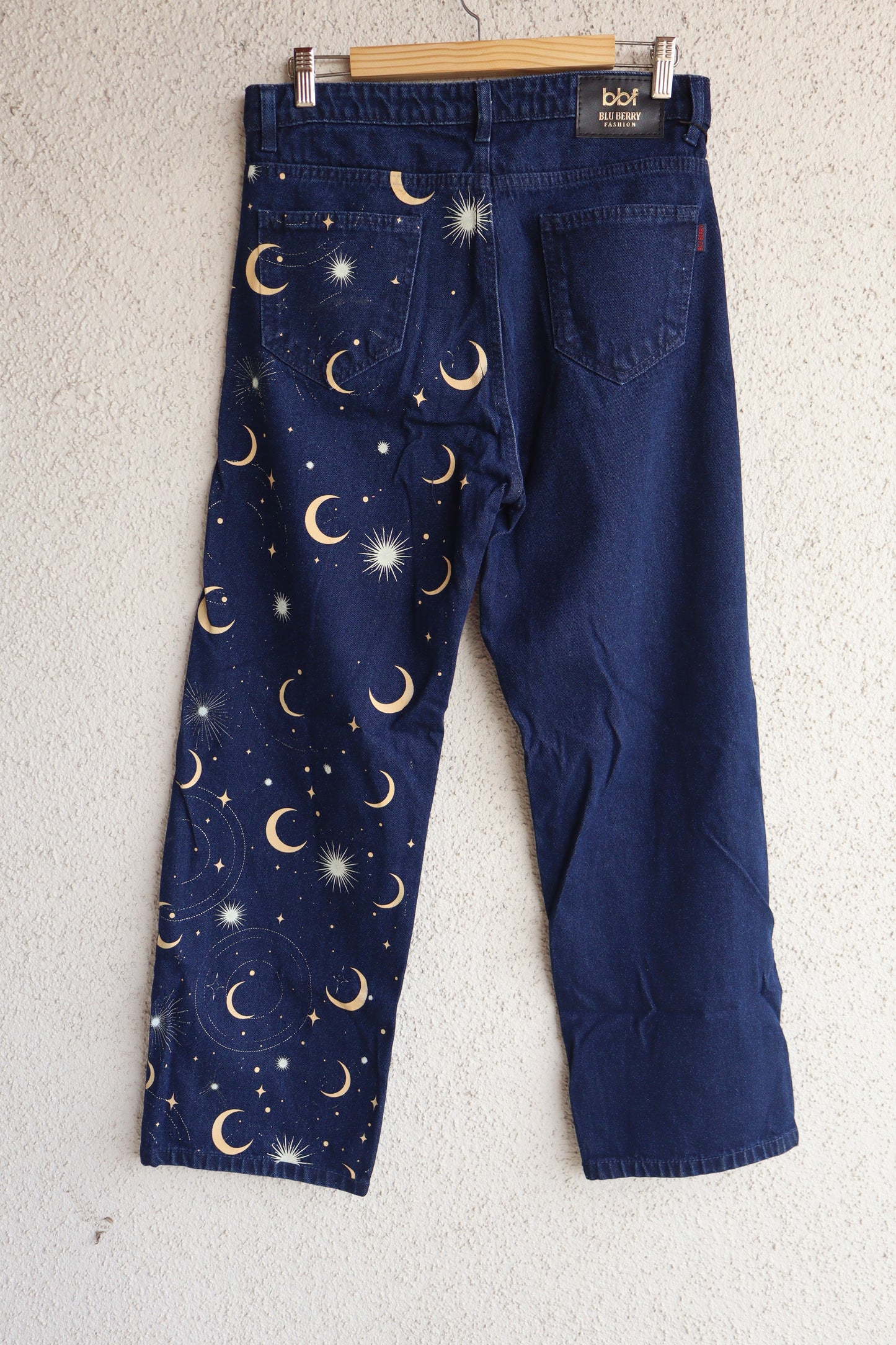 Celestial Night Sky Printed Denim Jeans