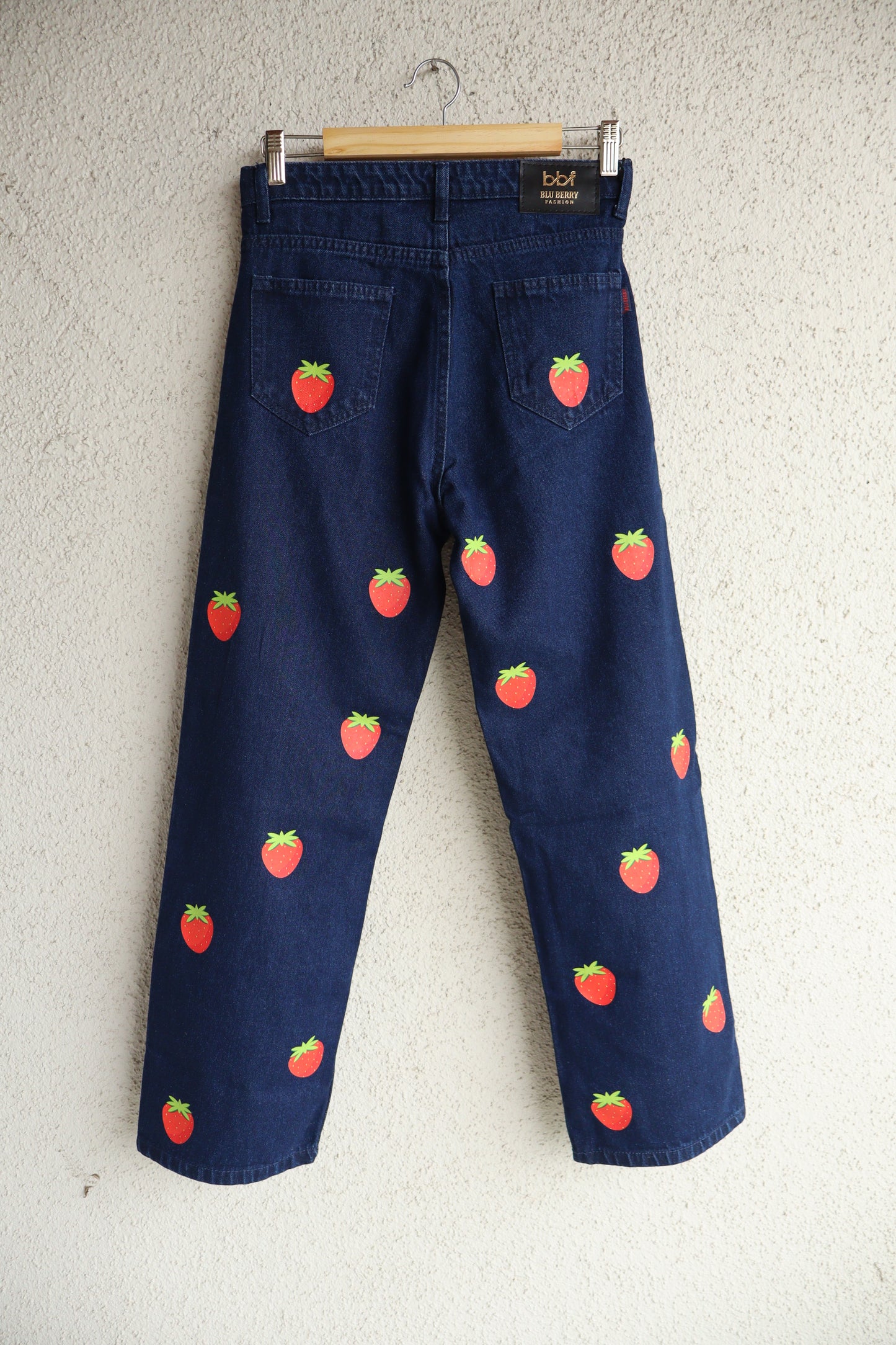 Trendy Strawberry Wide Leg Jeans