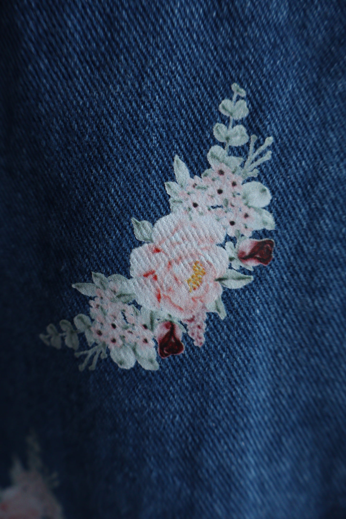 Floral Rose Denim Jacket