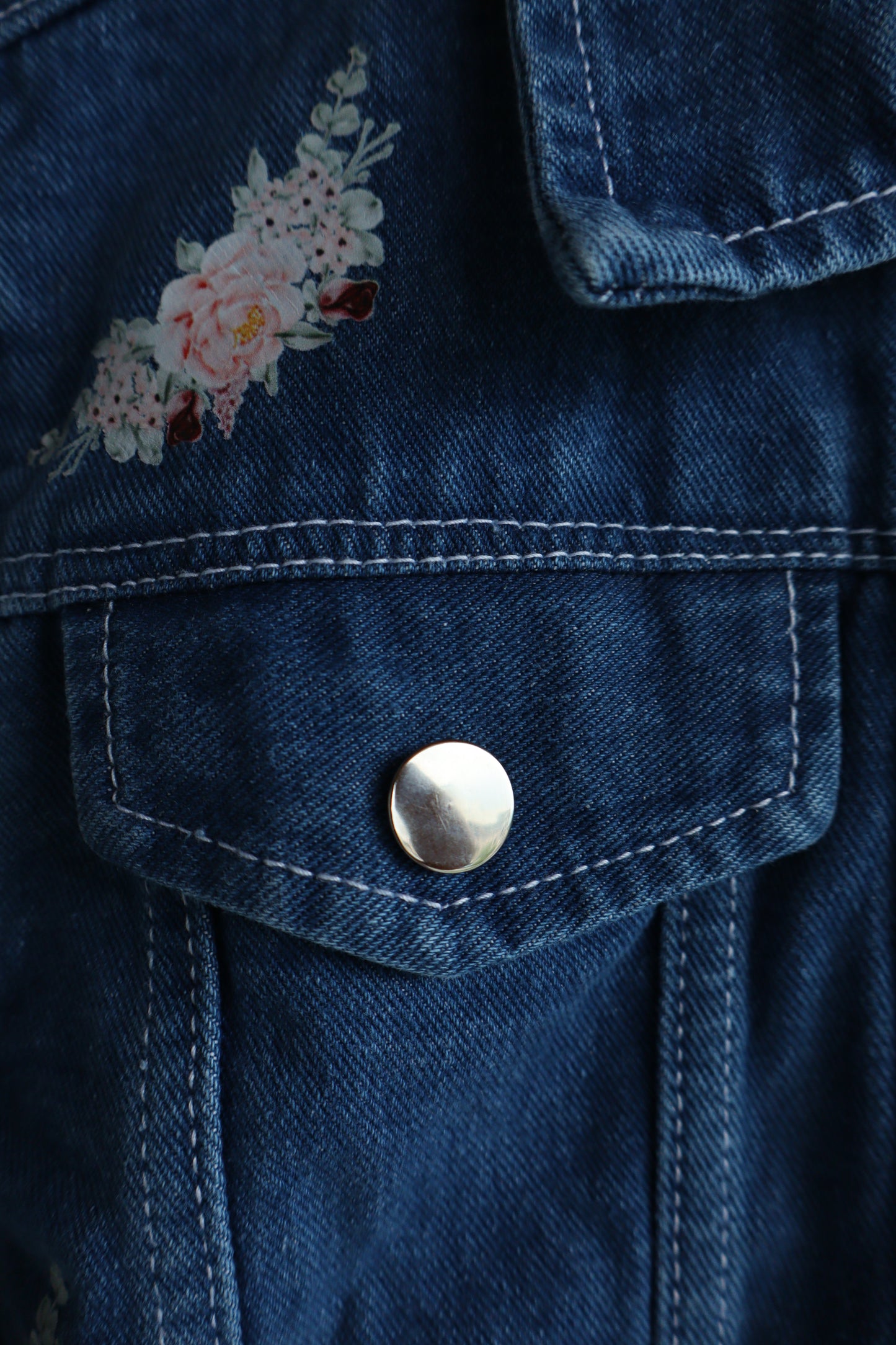 Floral Rose Denim Jacket