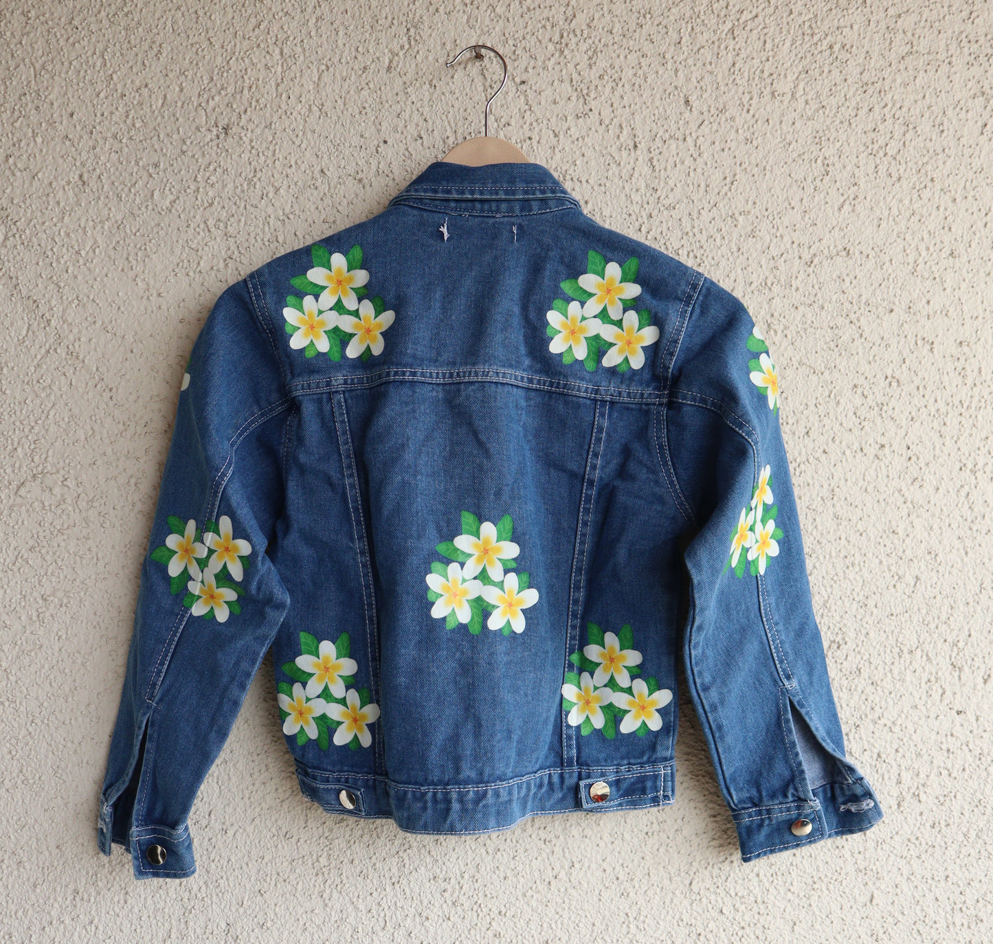 White Floral Denim Jacket