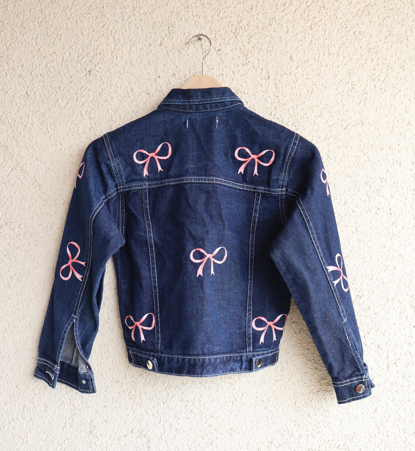 Trendy Pink Bow Denim Jacket