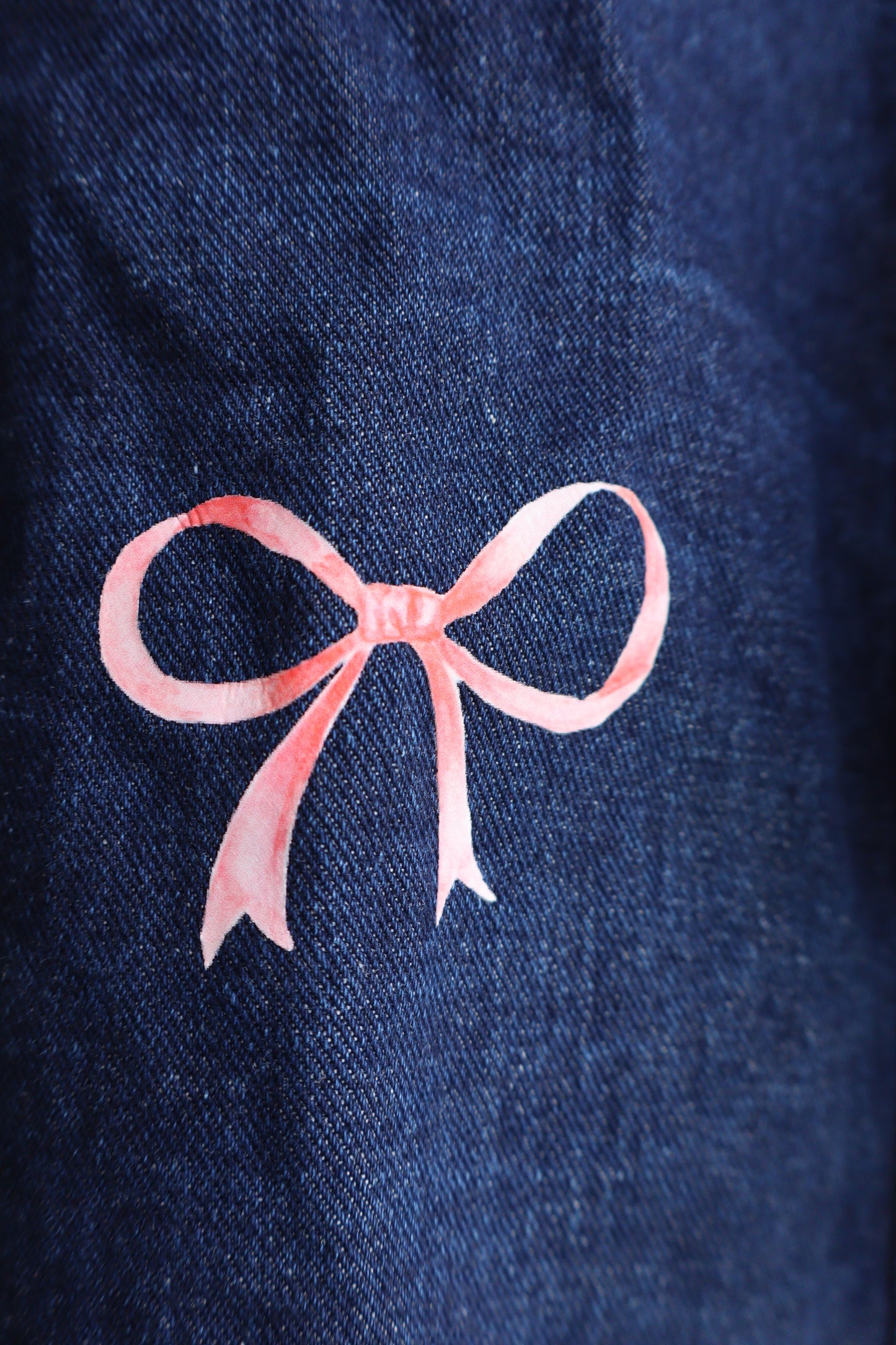 Trendy Pink Bow Denim Jacket