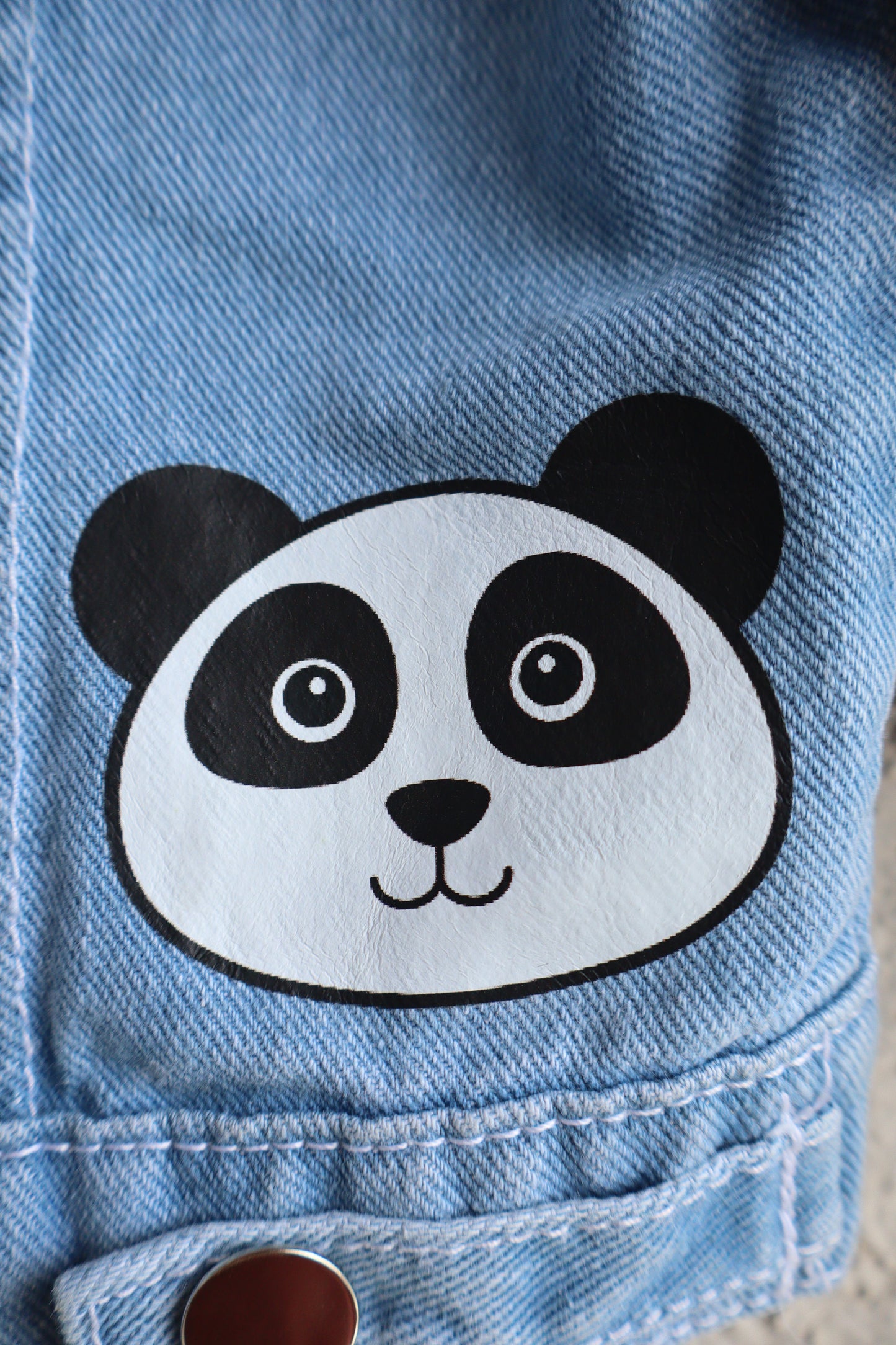 Trendy Panda Pop Denim Jacket