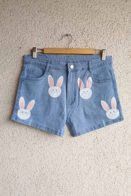Trendy White Bunny Shorts