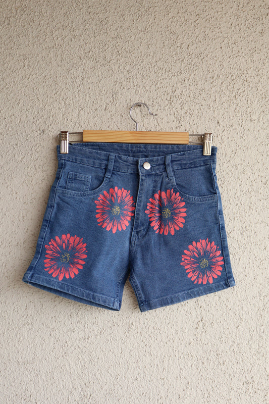 Neon Pink Daisy Shorts