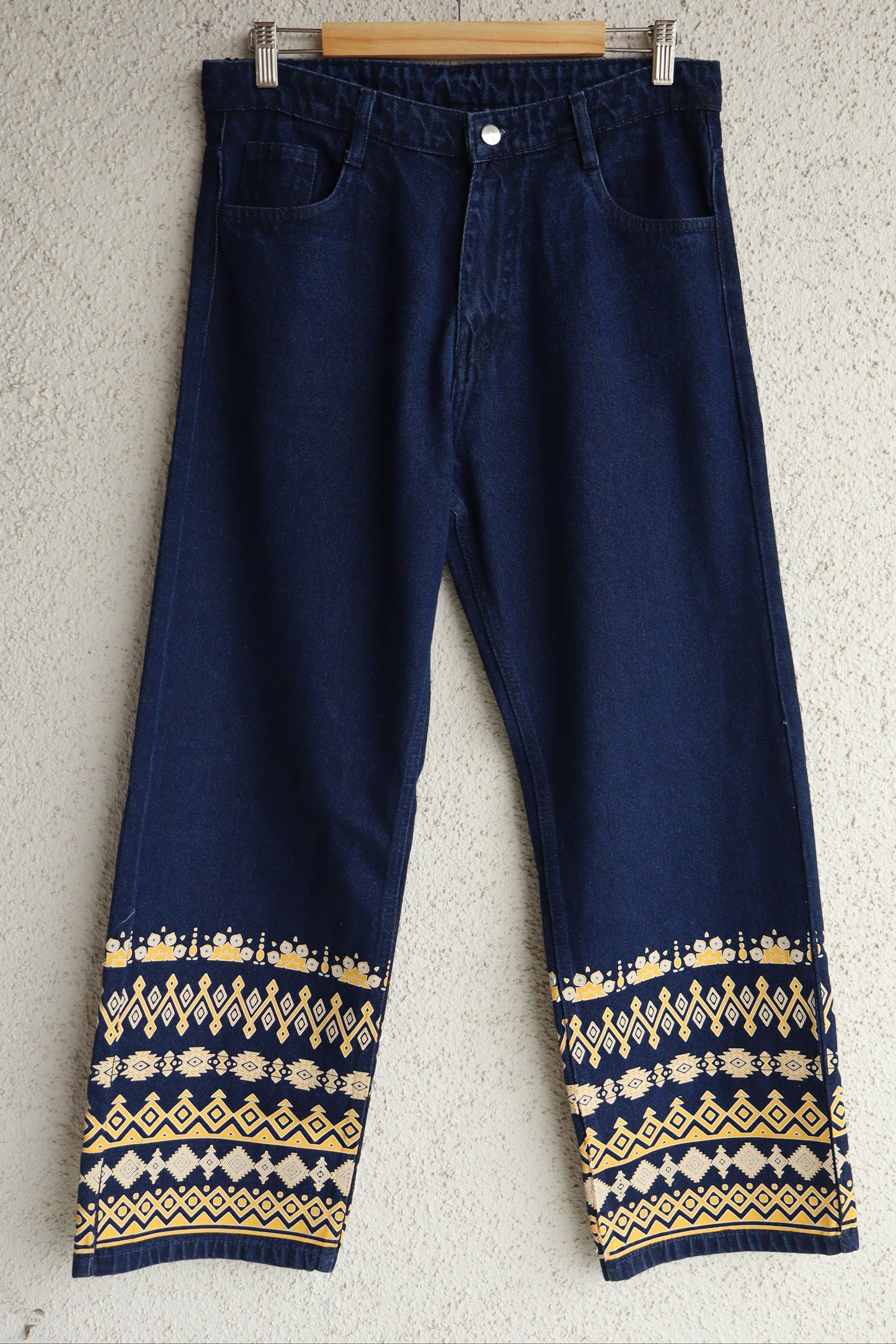 Trendy Mandala Wide Leg Jeans