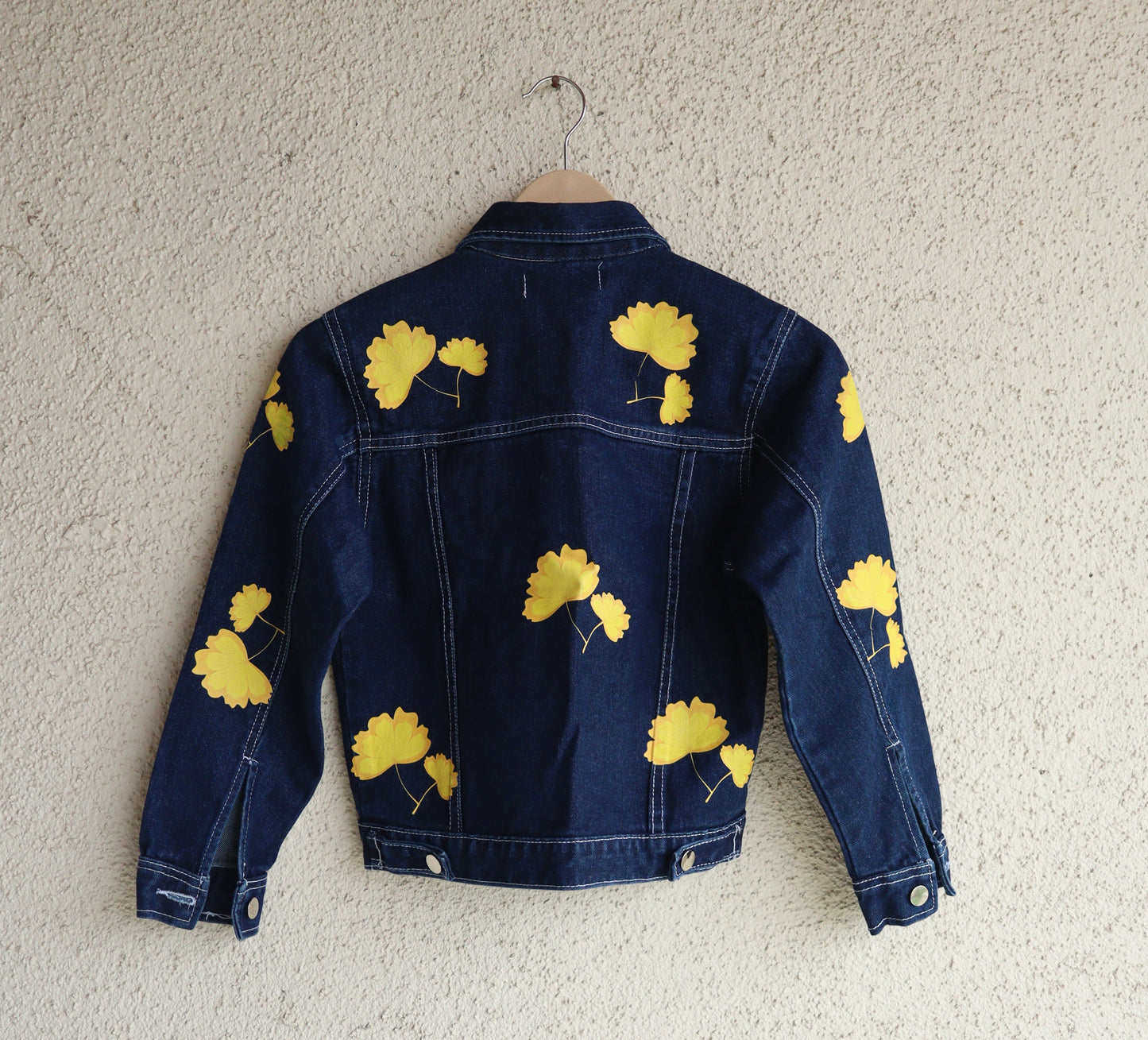 Yellow Bloom Printed Denim Jacket