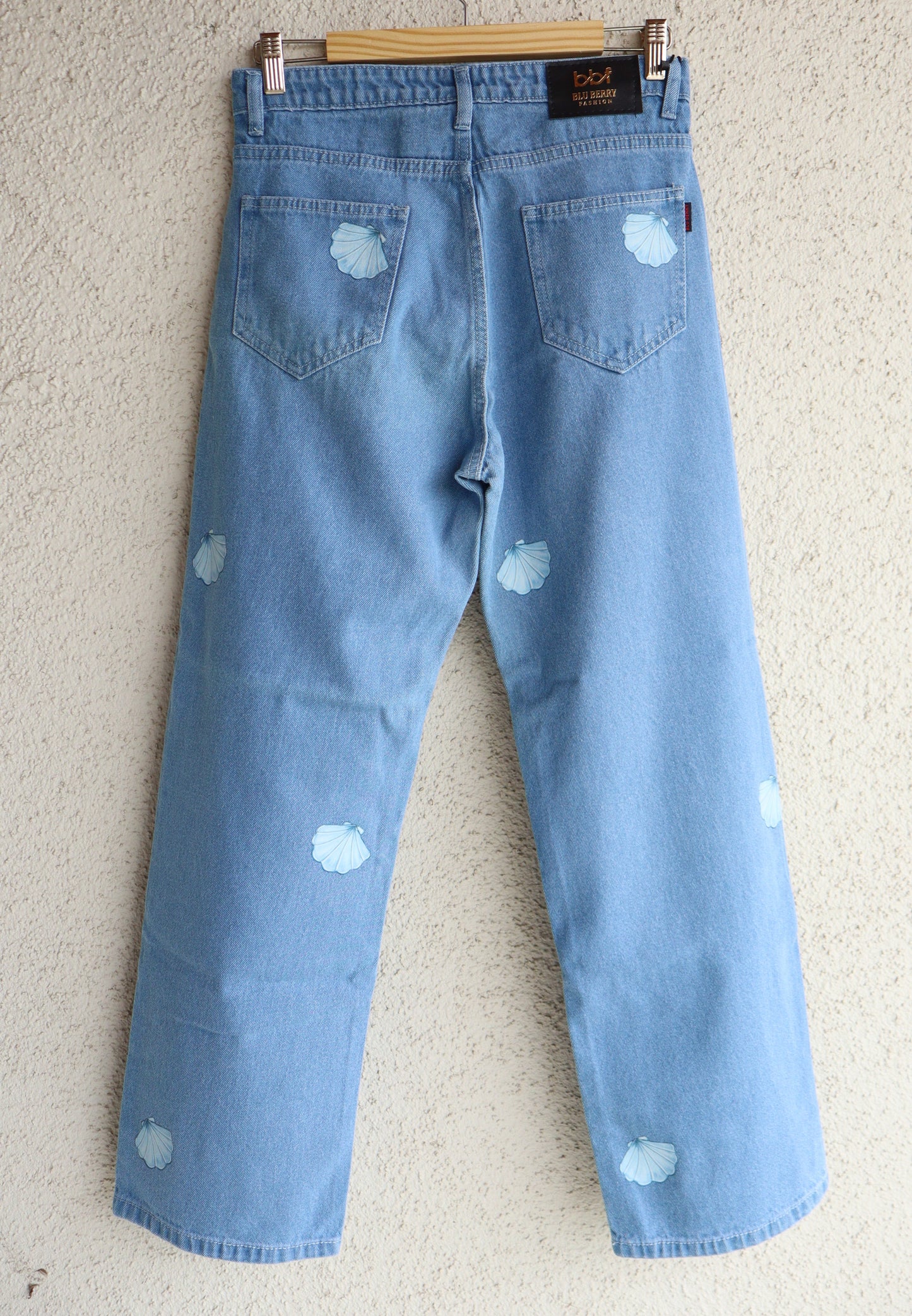 Trendy Ocean Breeze Seashell Printed Jeans